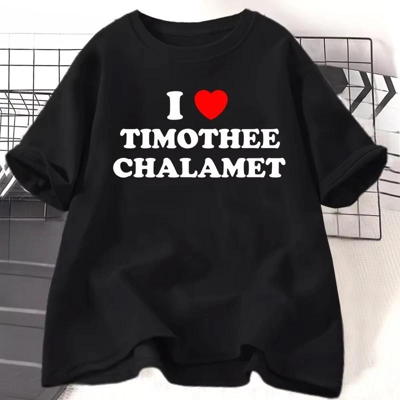 Ich liebe Timothée Chalamet T-Shirts für Damen Kinder Baumwolle Kurzarm Rundhals T-Shirts Damen Harajuku