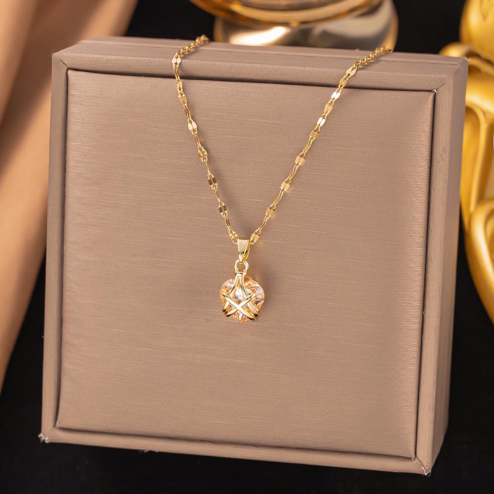 2025 Sommer Rote Kirsche Anhänger Halskette - Japanisch & Koreanisch Inspiriert Leichter Luxus Schlüsselbeinkette für Damen, Titanstahl.