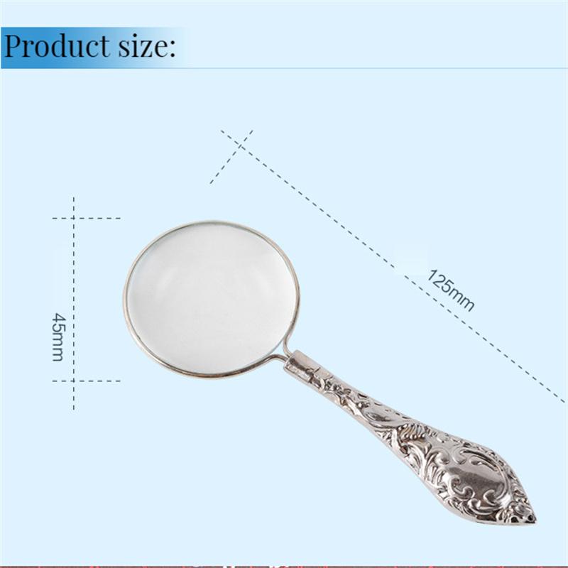 5X Carved Magnifier Handheld Magnifier Reading Magnifying Glass Lens For Reading Inspection Crafts Hobbies Jewelry Loupe
