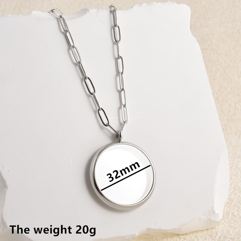 1Pc Stainless Steel Openable Glass Medaillon Coin Holder Collar Jewelry Round Reliquary Photo Floating Locket Pendant Necklaces