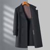 High-end men's woolen coat double-breasted fashionable woolen windbreaker long middle-aged casual suit jacket for men