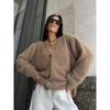 Damen S Locker V-Ausschnitt Strickjacke Lässig Herbst Winter Pullover