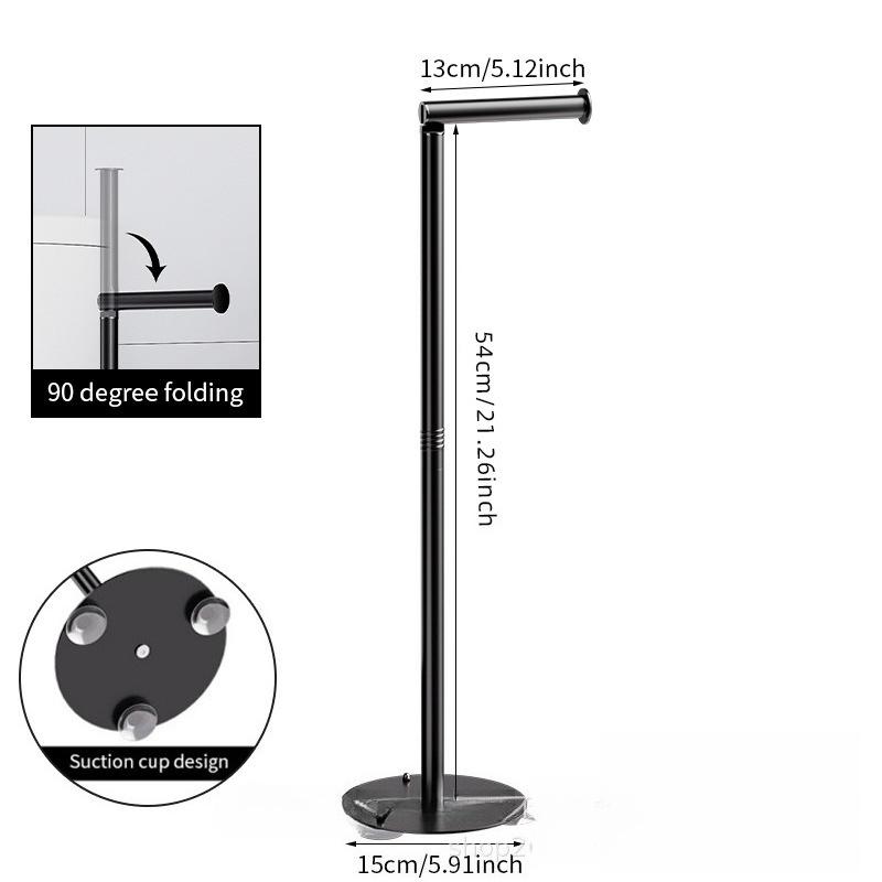 Vertical Toilet Paper Holder with Suction Cup - Multifunctional Stainless Steel Tissue Rack for Hotel Bathroom Washroom Toilet
