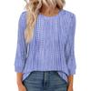 Women's Fashion Casual Round Neck 3/4 Sleeve Loose  Printed T-Shirt Ladies Top