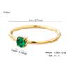 Europe And The United States Ins Fashion Simple Light Luxury Stainless Steel 18K Gold-Plated Green Round Diamond Ring Female
