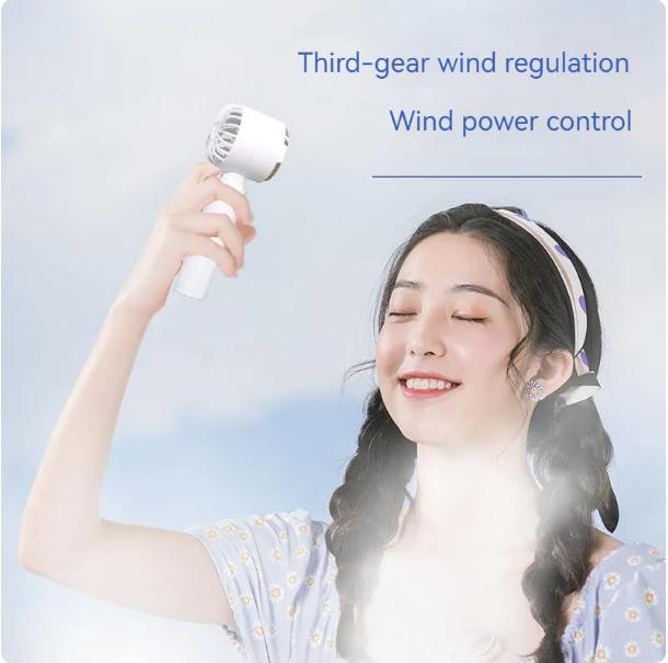 New Handheld Portable Fan Portable Carry-on Small Mini Rechargeable Super Quiet Fan Air Cooler Office Desk Outdoor Travel