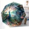 1pc Enchanted Peacock Garden Automatic, Cute Cartoon Pattern, Portable Outdoor Umbrella, Perfect, Holiday Gift for Disney fans.C040