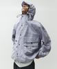Magoodgan Hunter 5503 Nylon High-Neck Hooded Oversized Grayish-Purple Jacket