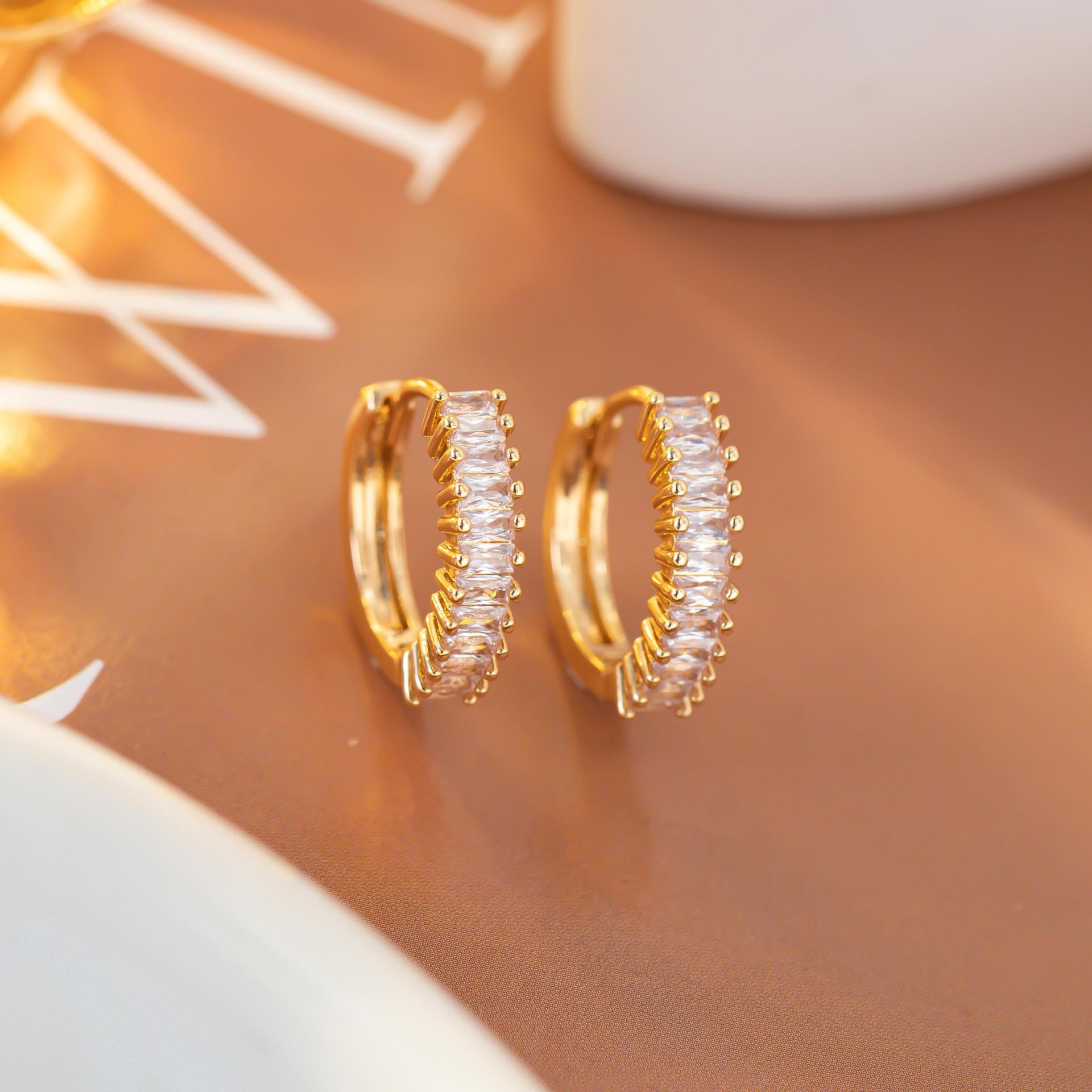 Elegant European  American Style Zirconia Hoop Ear Cuffs for Women