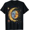 Mystical Sun Moon Celestial Graphic Tee Men Casual Cotton Short Sleeve T-Shirt