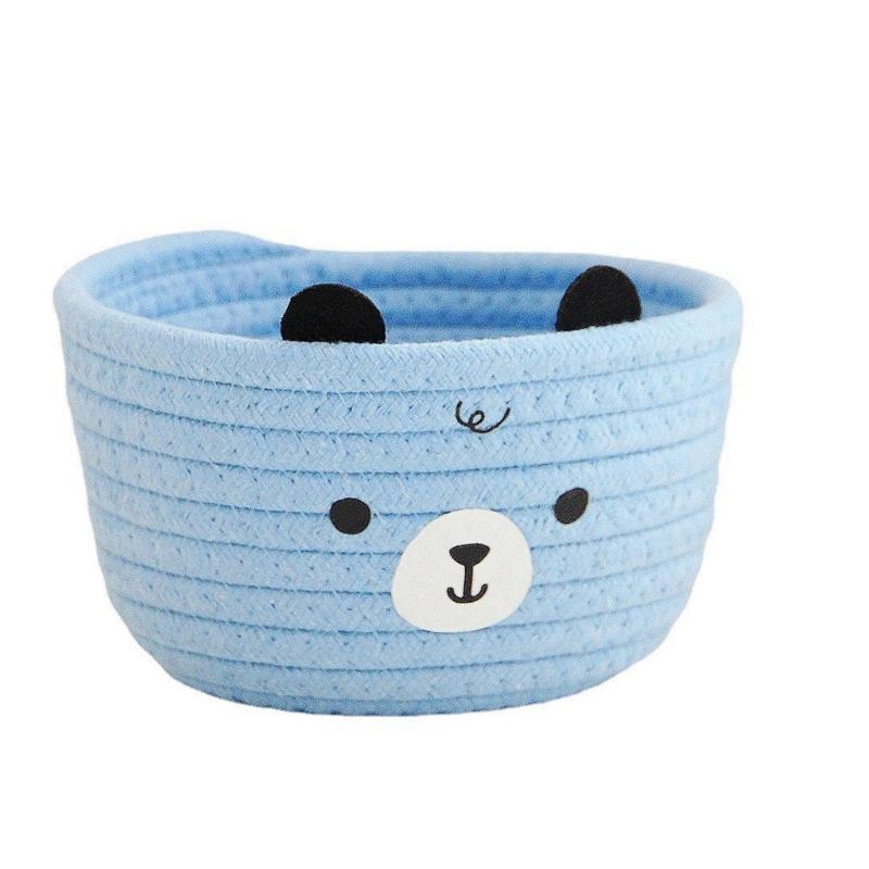 

Soft Handwoven Sturdy Cotton Rope Basket Home Accessory for Keeping Small Items Neat and Accessible Home Organization синій