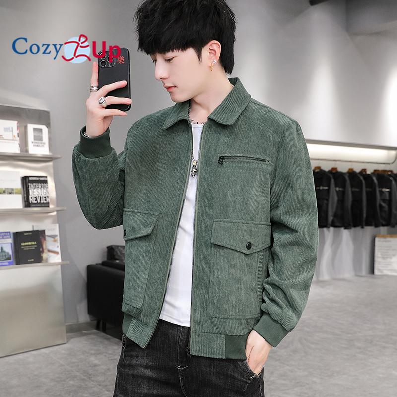 

Мужская вельветовая куртка на молнии, повседневная, легкая, облегающая, с длинным рукавом, рабочая куртка, пальто с карманом 5XL зелёный