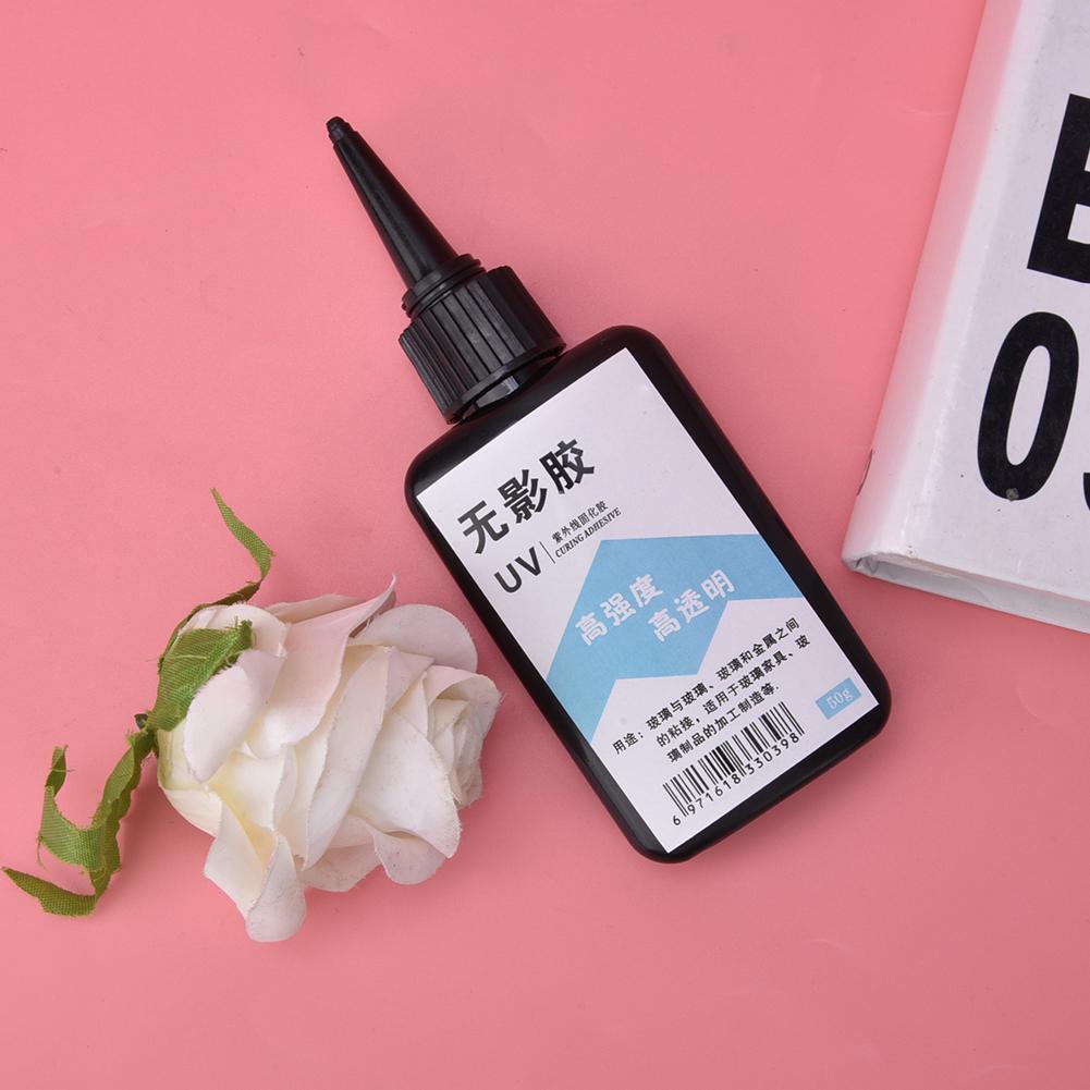 Clear UV Glue Ultraviolet Cure High Strength Adhesive for Glass Coffee Table Crystal Acrylic50g
