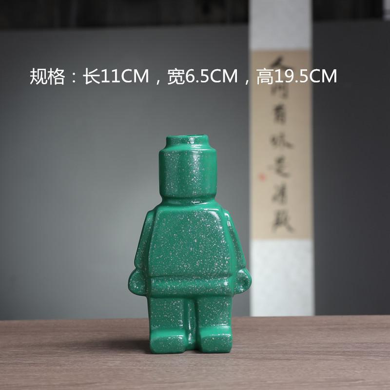 

New Creative Dry Flower Vase Products Robot Single Port Vase Insertion Foyer Decoration Resin Crafts