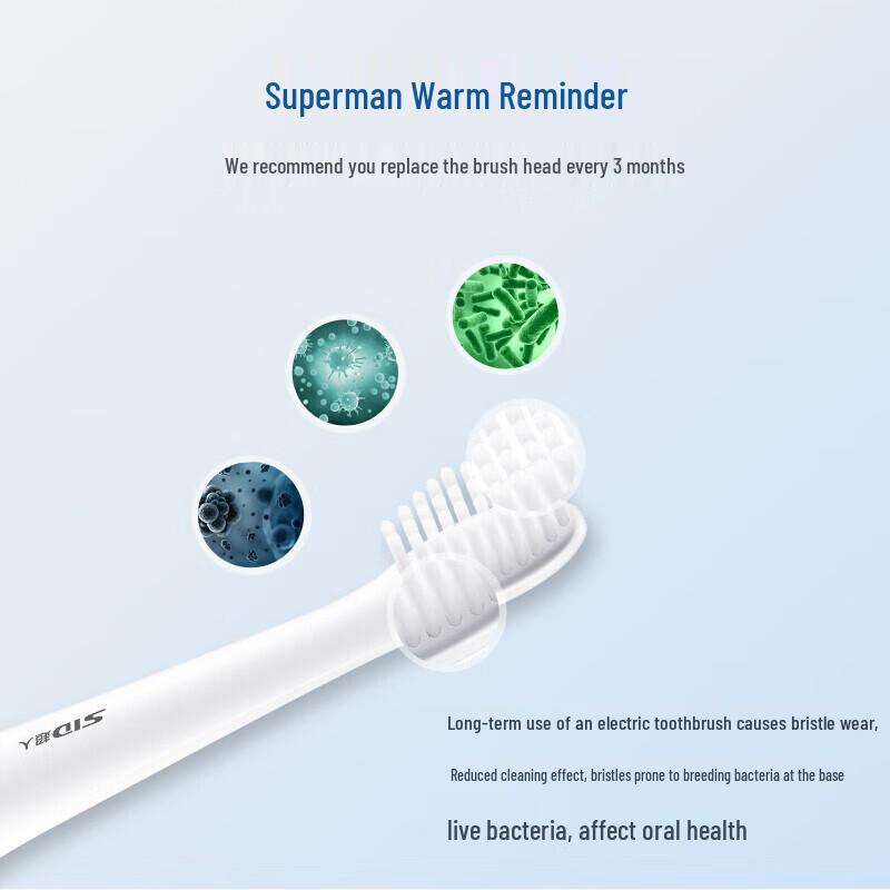 SID Electric Toothbrush Replacement Heads, 4-Pack