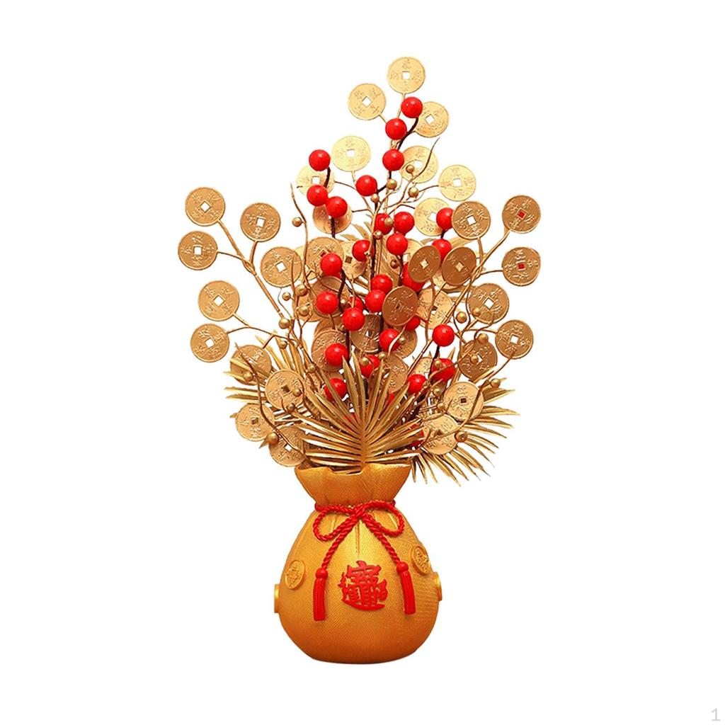 Artificial Flowers Potted Flower Ornaments Decorative Table Centerpieces Year