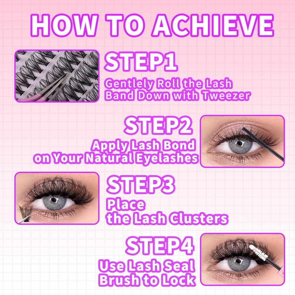 Natural Thick D-Song Single Cluster False Eyelashes 10-18Mmdiy Segmented Multi-Hair Eyelashes