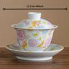 Handbemalte Blumen Terrine Keramik Porzellan Gaiwan Chinesische Kung Fu Teetasse Antike Gedeckte Teetasse Haushalts Teegeschirr Meistertasse