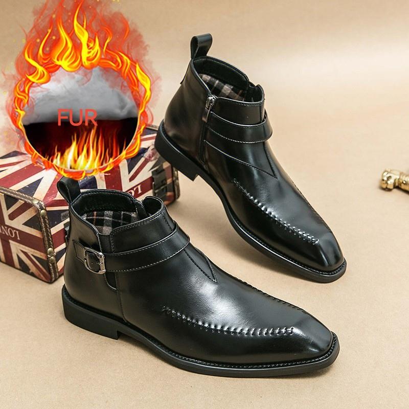 

Модные Мягкие и Удобные Ботинки Челси Брендовые Высокие Кожаные Ботинки для Бизнеса и Поездок Высококачественные Мужские Кожаные Ботинки 41