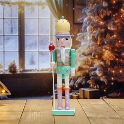 Christmas Nutcracker Ornament Doll Figure 14.96inch Height Collectible Display Handcraft Wood
