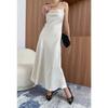 Summer Women's Backless Strappy Sexy High Waist Evening Party Dress, Elegant Casual Cocktail Gown for Women European American