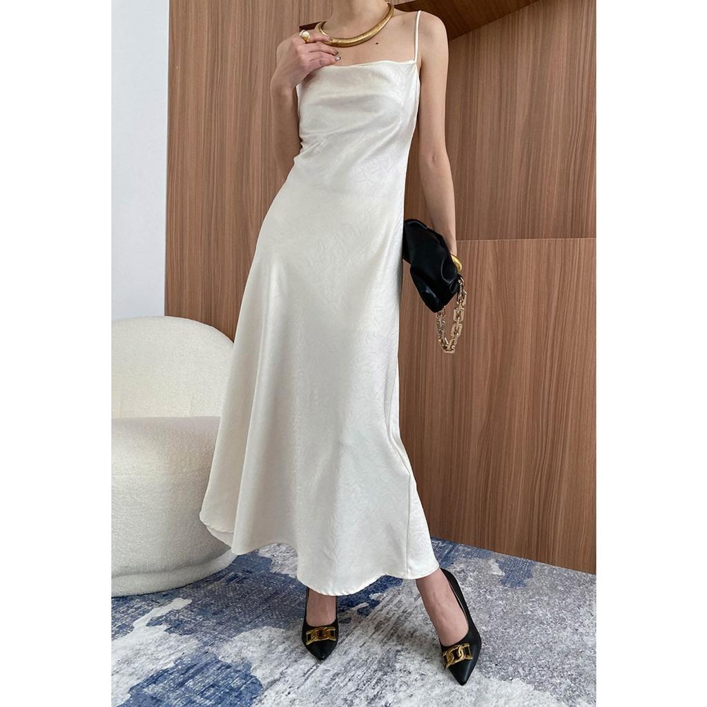 Summer Women's Backless Strappy Sexy High Waist Evening Party Dress, Elegant Casual Cocktail Gown for Women European American