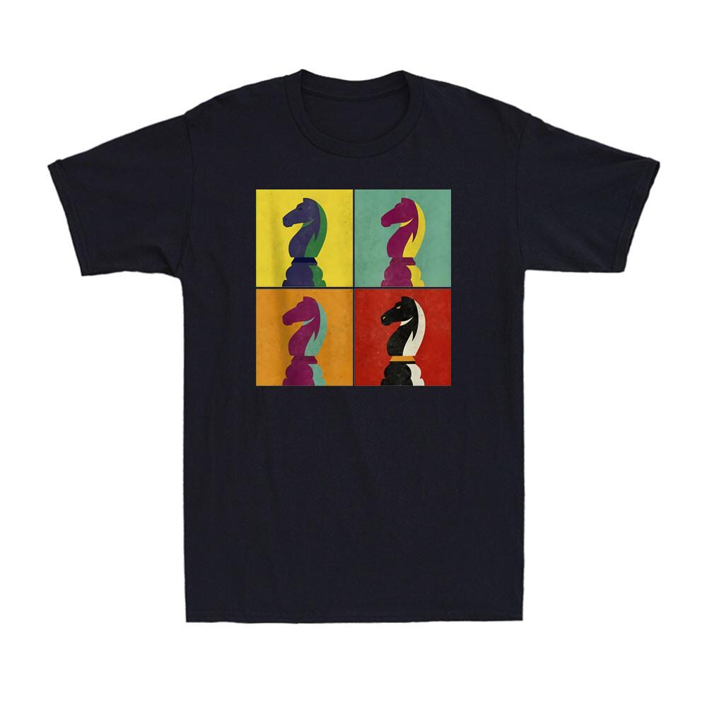 Chess Board Game Lover Piece Knight Checkmate Pop Art Style Retro Men s T-Shirt Unisex T-Shirt XXXL
