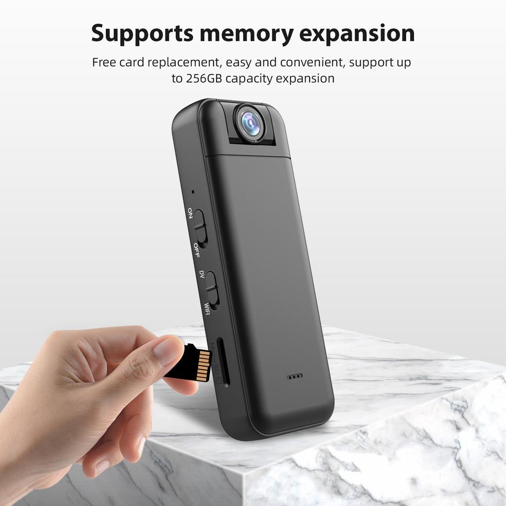 2K WiFi Body Camera with Audio and Video Recording Wearable Body Cam Mini Video Camera 180 degrees