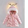 Winter Mädchenjacke Einfarbig Futter Plüsch Dick Warm Glänzend Wasserdicht Kapuzenparka für 4-8J Mädchen Baumwolle Daune Schneeanzug