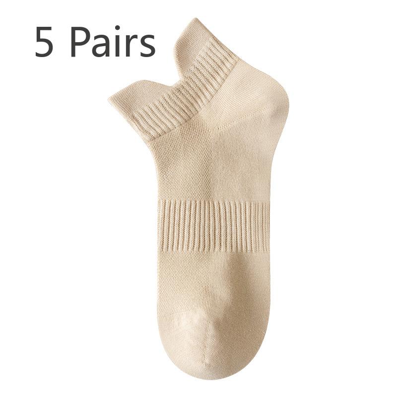 

5 пар женских летних тонких антибактериальных носков 7A с однотонными дышащими носками 5 Pairs телесный