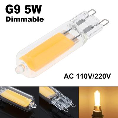 Lâmpada LED G9 3W 5W 220V Dimerizável COB Vidro Lâmpada LED Lâmpada Halógena Lâmpada de Vidro Luz de Potência Constante