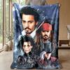 Coperta in Flanella Stampata Johnny Depp Calda e Accogliente, Amica della Pelle, Plaid per Divano, Letto, Uso Quotidiano Indoor