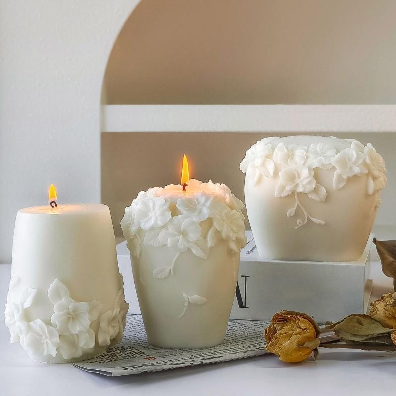 Creative Silicone Candle Mold 3D Vine Flower Shape Ornament Moulds Silicone Craft Molds Silicone Texture for Crafting