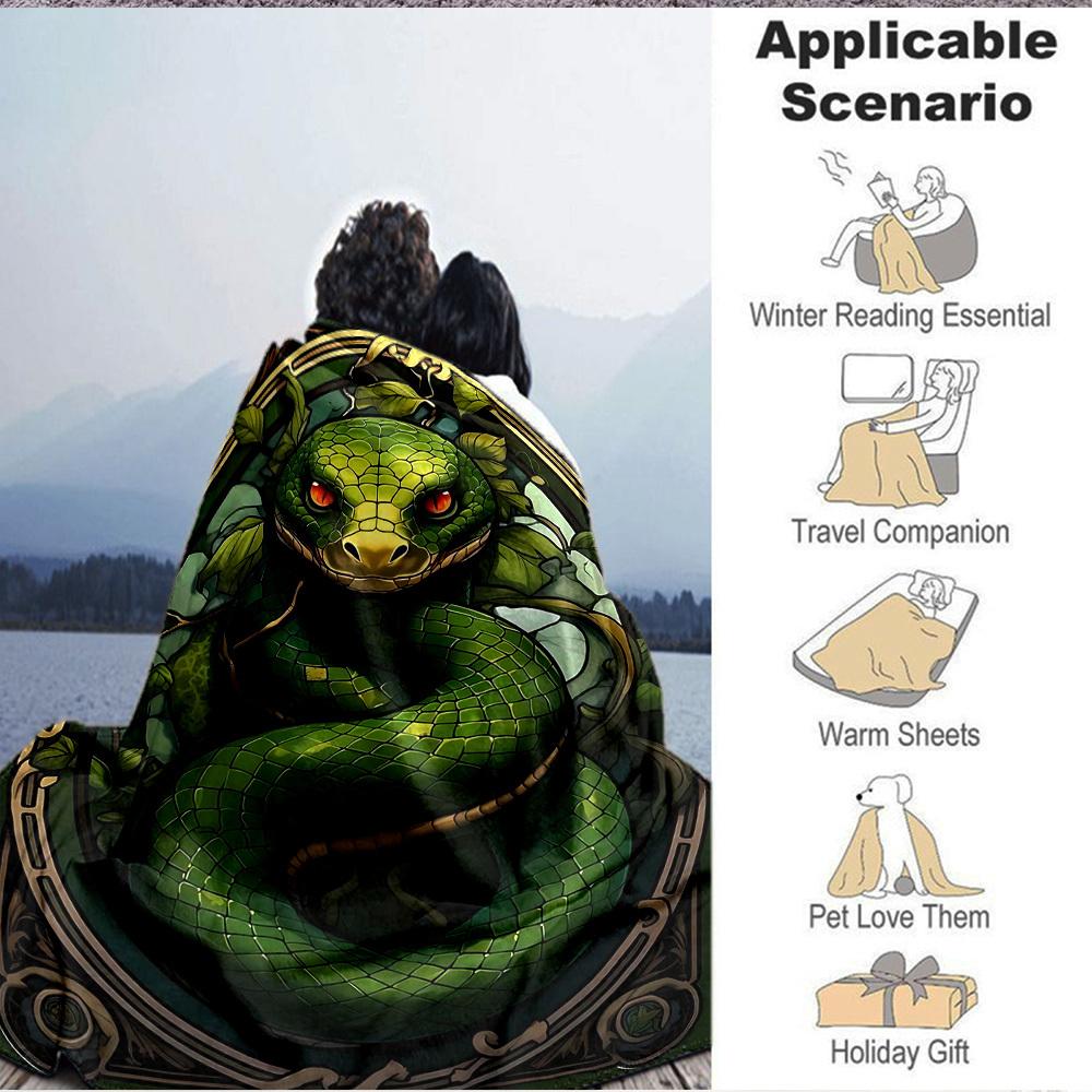 1PC Serpent Ornament Blanket, Throw For Sofa, Bed, Travel, Printing Blanket With Soft And Warm Fabric Yy250918192