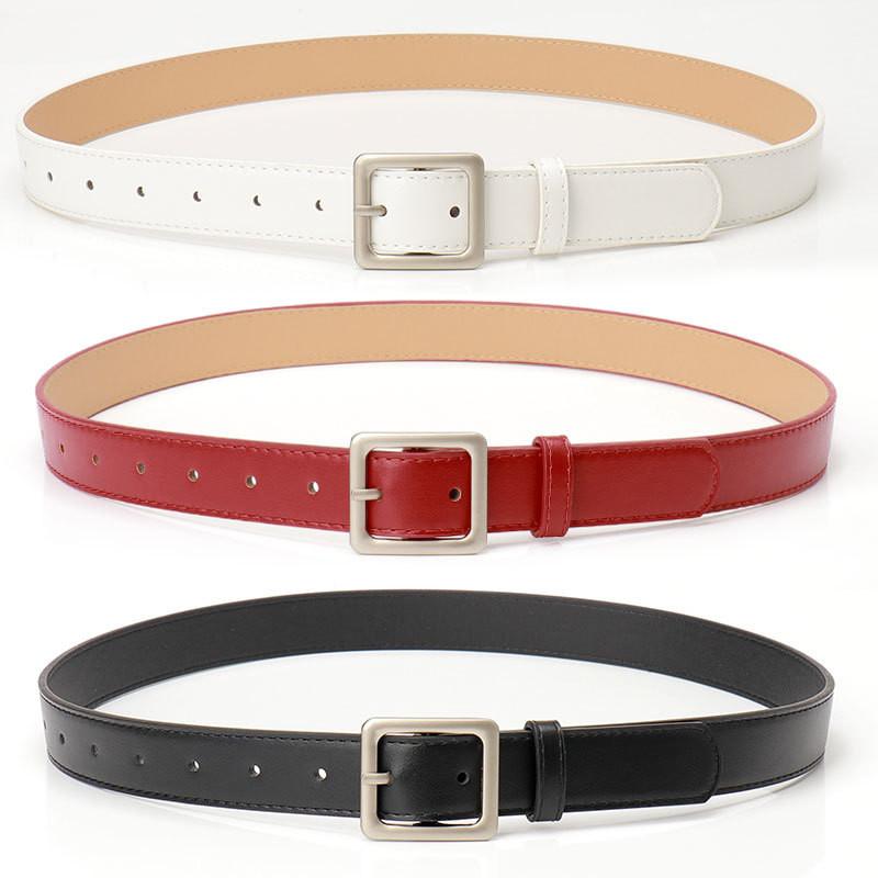 Womens Retro Leather Belt With Alloy Buckle For Casual Chic Style