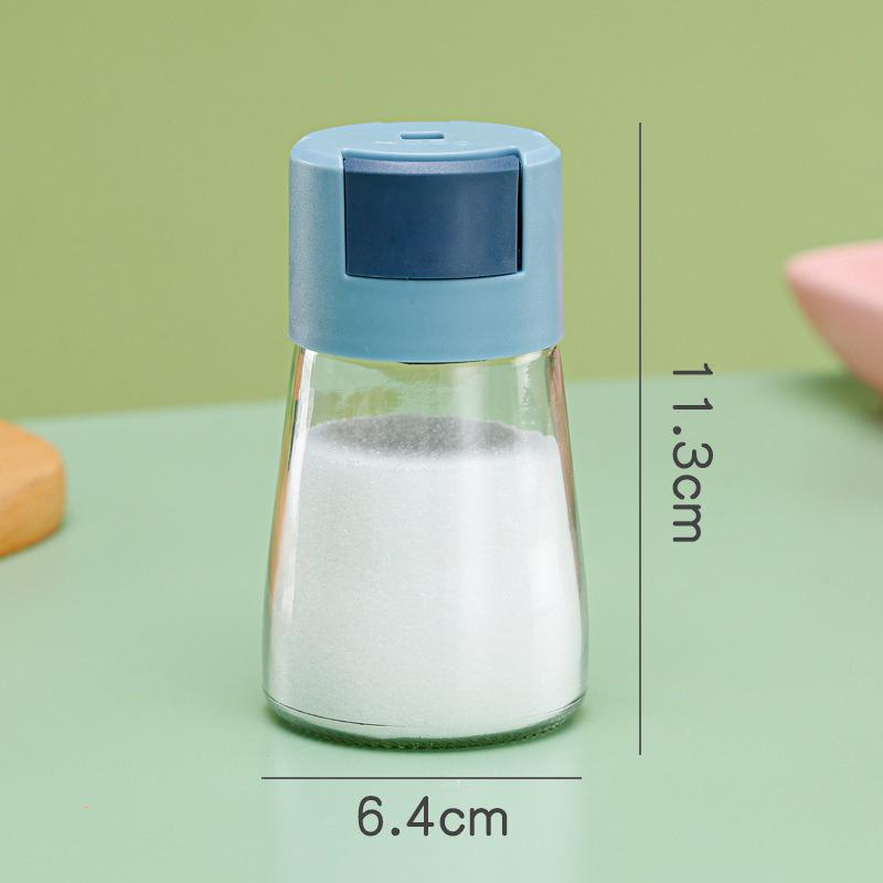 1Pc 0.5g Household Kitchen Press Type Quantitative Air-Tight Clear Glass Kitchen Tools Salt Control Bottle Jar Seasoning Bottle