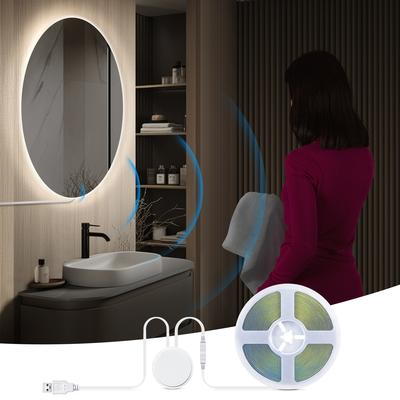 Motion Sensor Makeup Mirror Backlight Light USB 5V COB LED Strip Penetrable Mirror Partition Induction Switch Cabinet Night Lamp