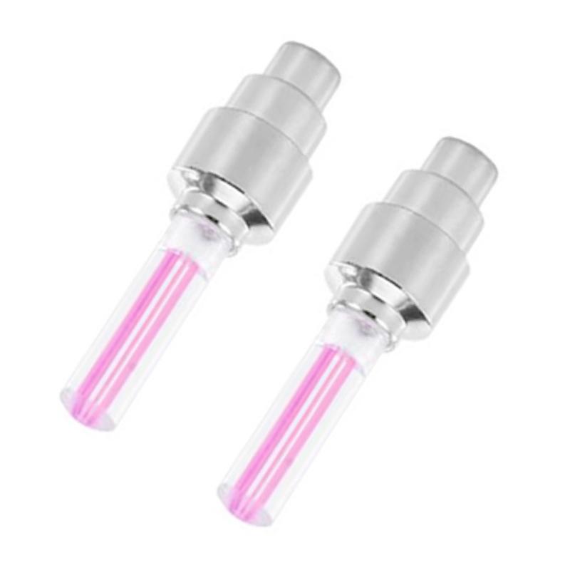 2/4Pcs Car Motorcycle Bicycle Tire Valve Caps Light LED Neon Flash Lamp Waterproof Tyre Universal Wheel Lights Car Accessories Valve Stems 1