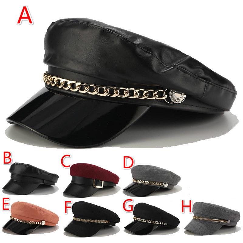 Hats for Women Cap Female Fashion Wild Solid Color Navy Cap Beret British Retro Fashion Painter Hat Berets