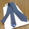 Paul Smith necktie, brand name necktie (8cm wide), star design (navylight gray (PS20)) [Used]