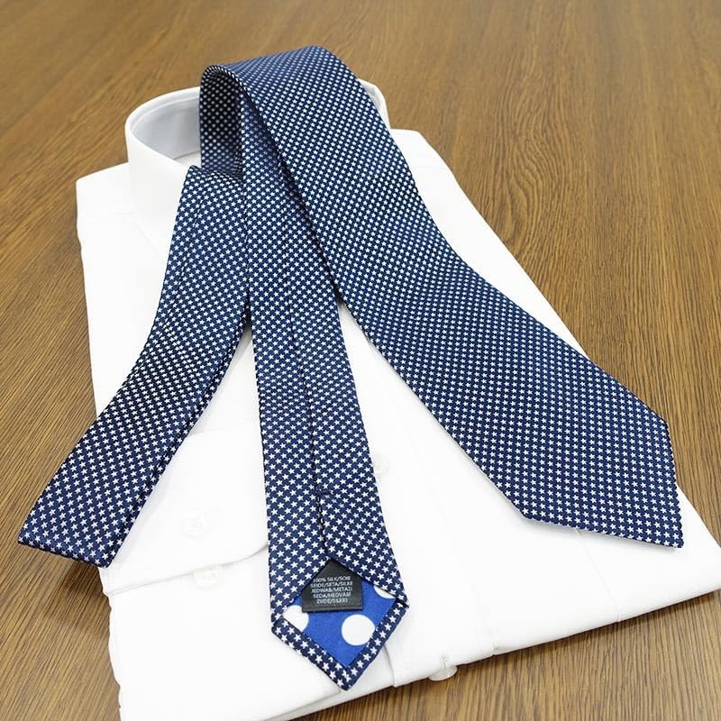 Paul Smith necktie, brand name necktie (8cm wide), star design (navylight gray (PS20)) [Used]