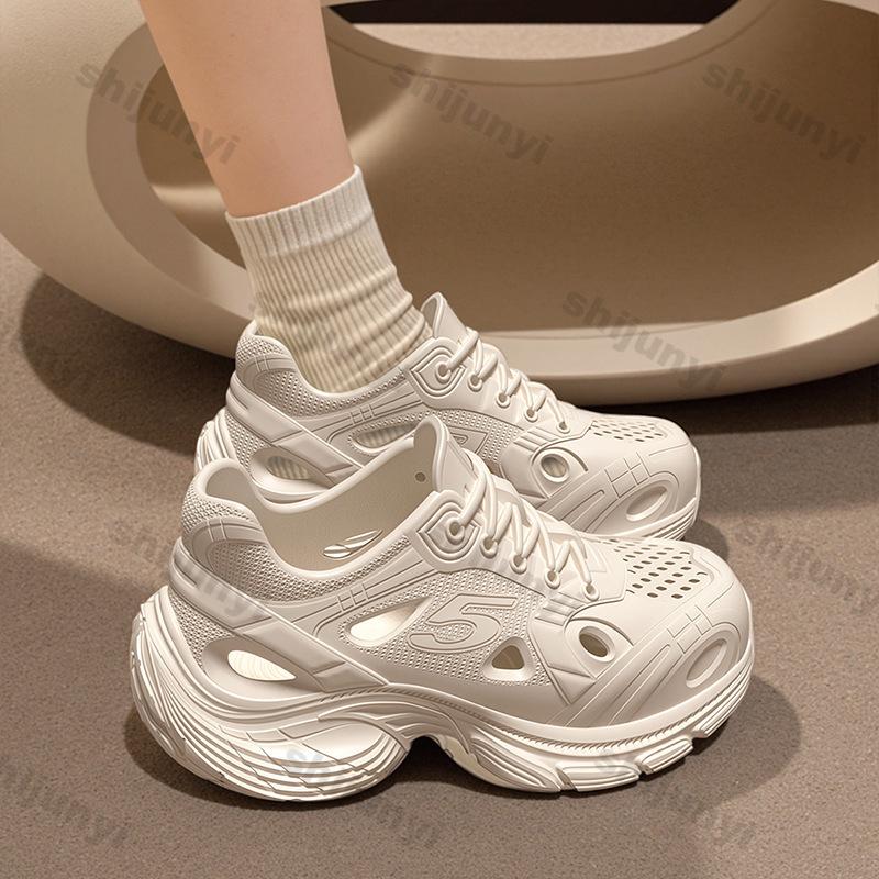 Fashion Women's Height Increase Casual Shoes 2025 New Fashion Lace Up Outdoor Sports Sandals Breathable Non Slip Comfortable Beach Shoes