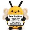 Creative Funny Handmade Crochet Emotional Support Dolls with Positive Energy Card Desktop Ornament Home Decor for Friend Gifts