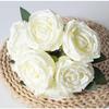 Artificial Flowers Roses 7 Pieces Ready-Made Rose Bouquet Flower Arrangement for Vase - White