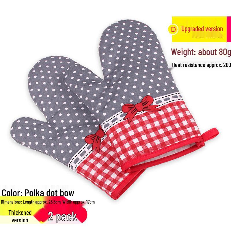 

5 Pairs Thickened Heat Resistant Oven Mitts with Bow