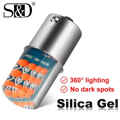 1 PC 1156 BA15S P21W LED T20 7440 W21W Lâmpadas LED de silicone cristalino COB T25 LED 3156 3056 P27W Luzes de sinalização de mudança de direção do carro Lâmpada de freio âmbar branco vermelho