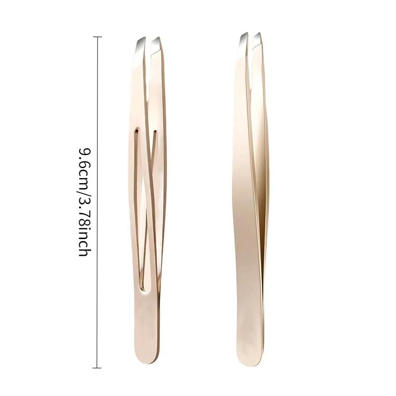 Stainless Steel Precision Tweezers for Eyebrows, Eyelashes, Beard & Mustache High-Accuracy Round Head, Seamless Clamping