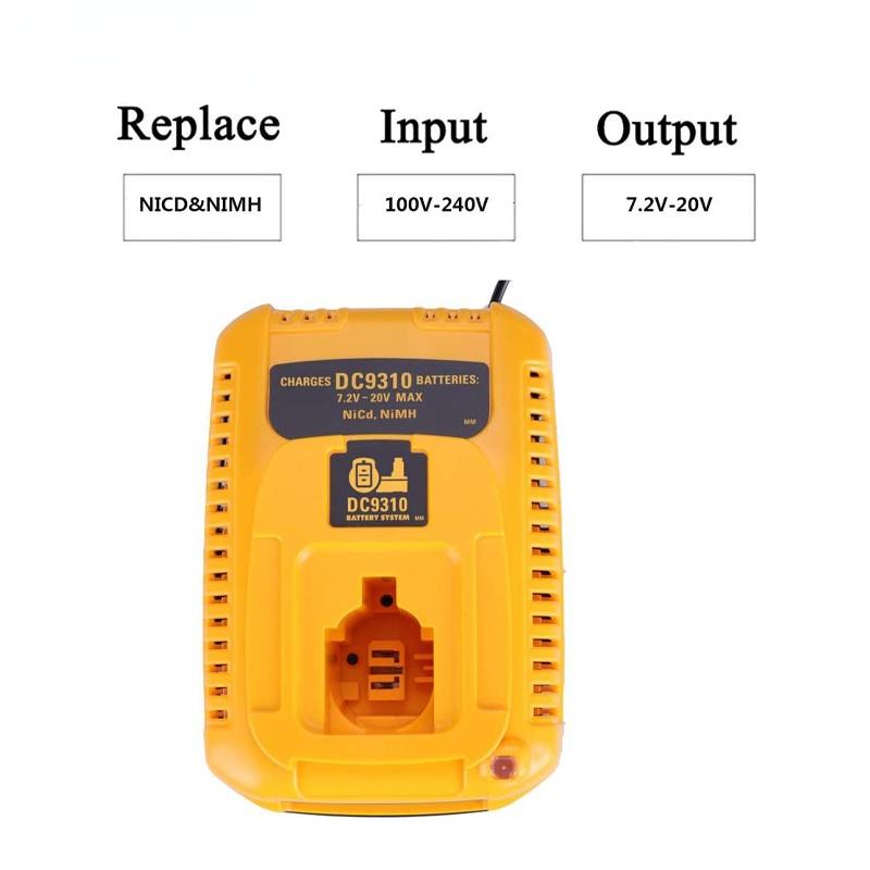 DC9310 18V Battery Charger Replacement for 18V Charger DW9116 Compatible for 7.2V-18V XRP NiCD/NiMH Battery DC9098