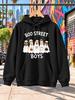 Boo Street Boys & Unisex Hoodie Suitable For, Five Funny Figures with Male Portrait Faces & Bold White Title Print, Machine Washable Hooded for Hallow