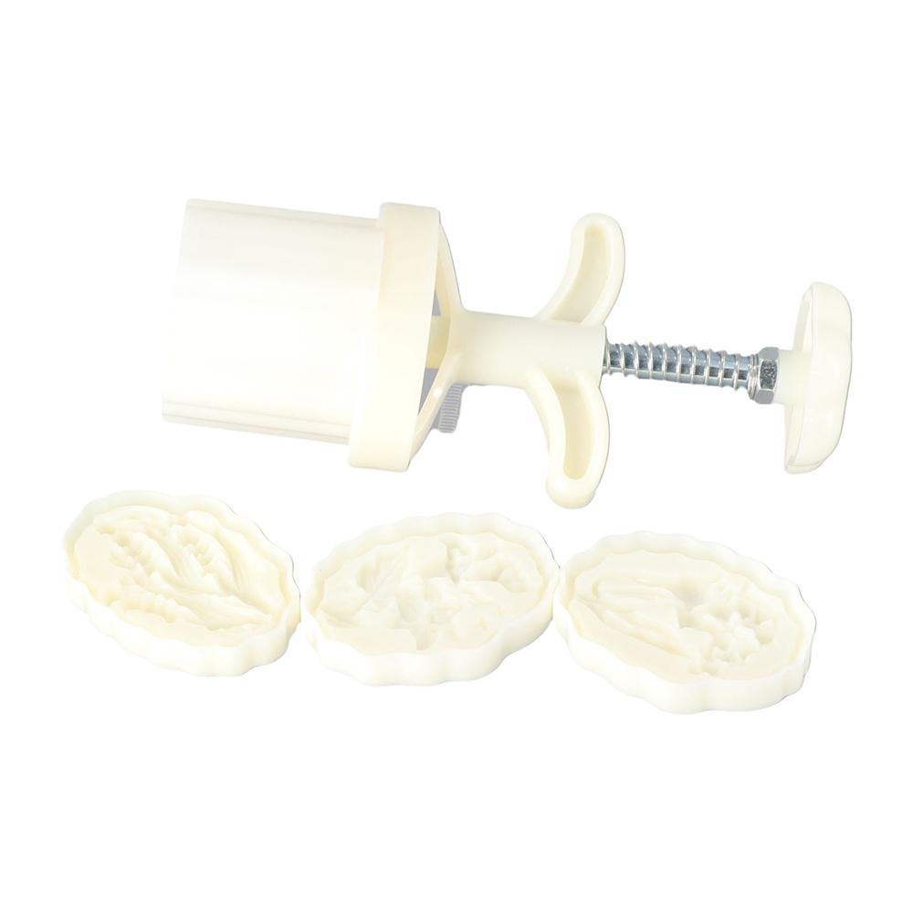Hand Pressed Lilies of The Valley Mooncake Mold Plastic Embossed Stamp Mold Moon Cake Mould  Baking